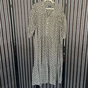 esby Olive Floral Cotton Dress, M (fits like L), EUC